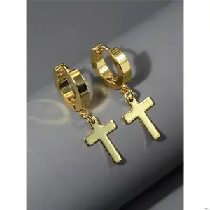 Look a Gift Jewelry Steel Stainless Earrings Drop Cross Fashionable and Popular Men Decor for and for Stylish