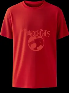 🐱 Easter Nostalgia Storm | White T-shirt with Red "ThunderCats" Classic Lion Logo – Awaken Your Childhood Passion!   —— Retro Anime Style × Limited Edition, A Sentimental Gift for Kids or Yourself 🎁
