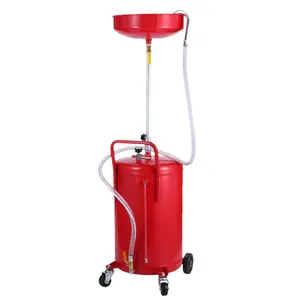 XtremepowerUS 20-Gal Air-Operated Oil Drain Container, Red Automotive Maintenance Tools for Car Repair Drainer Pan