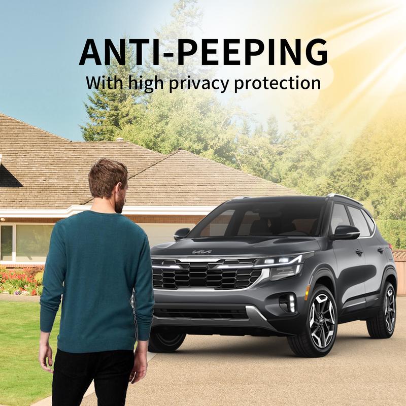 1 Roll 19.69 in × 118.11 in Uncut Black Car Window Tint Film, 35% VLT, Adhesive-Free UV & Heat Insulation Film, Suitable for Front & Rear Windshield, Windows, and Sunroofs – Perfect for SUVs, Sedans, and Glass Doors, Easy to Install & Reusable