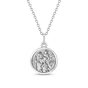 Saint Christopher 13mm Toddler/Kids Necklace Religious - Sterling Silver