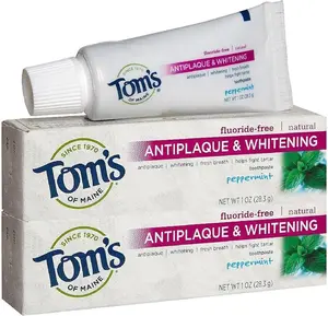 Tom's of Maine Antiplaque Tartar Control Toothpaste Trial Size, Peppermint - 1 oz - 12 pk