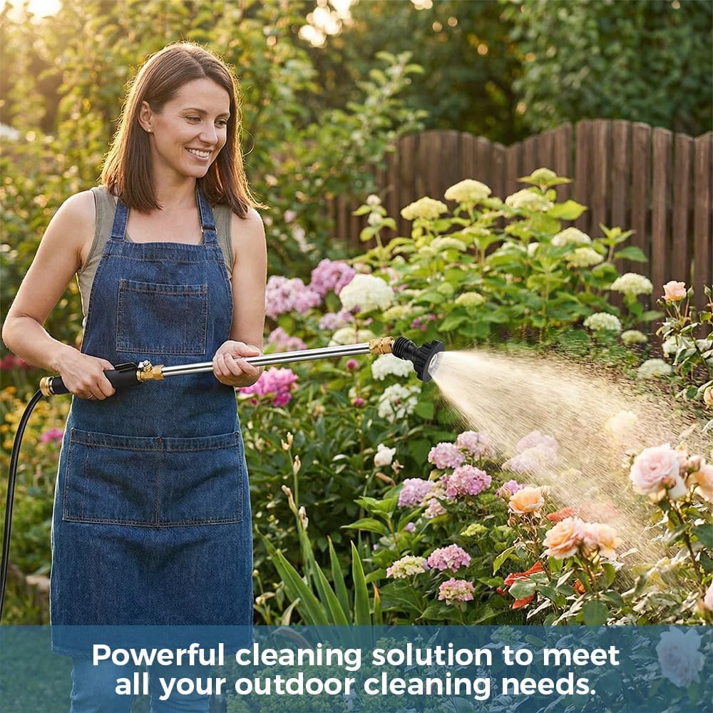 High Pressure Hose Nozzle for Garden: Metal Power Washer Wand Jet Nozzle with 2 Spray Tips Heavy Duty Brass Connector, Hose Pressure Cleaner for Car, Patio, Driveway, Deck Cleaning (black) High Pressure Hose Nozzle for Garden: Metal Power Washer Wand Jet Nozzle with 2 Spray Tips Heavy Duty Brass Connector, Hose Pressure Cleaner for Car, Patio, Driveway, Deck Cleaning (black)