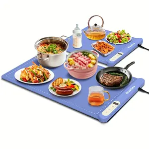 Electric Warming Tray, Portable Food Warmer with Adjustable Temperature Control, Full Surface Heating Mat with Timer Function, Roll Up Food Warmer for Parties, Restaurants, Buffet, Christmas and Winter Table Essentials