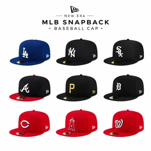 Snapback Baseball Cap – LA Dodgers NY Yankees Braves Pirates Adjustable Flat Brim Hat, Embroidered Team Logo Streetwear Fashion Cap for Men Women, Classic Hip Hop Sports Hat