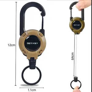 3 In 1 new multifunctional Retractable Pull Reel Carabiner Keychain, Strong Steel Wire Rope Buckle,Outdoor Sport Keychain Tool keychain accessories