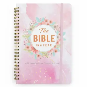 Exquisite Flower Bible Year Reading List with Writing Area for Daily Healing Spiritual Growth & Yearly Reading Plan fashion  daily  planner creative office notepad faith empower  journal A5 Academic Monthly and Weekly Planner
