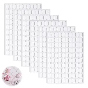 600PCS Double Sided Nail Tape, Nail Stand Sticky Tabs, Adhesive Clear Pre-Cut Glue Stickers for Press on Nails and Nail Art Holder Display