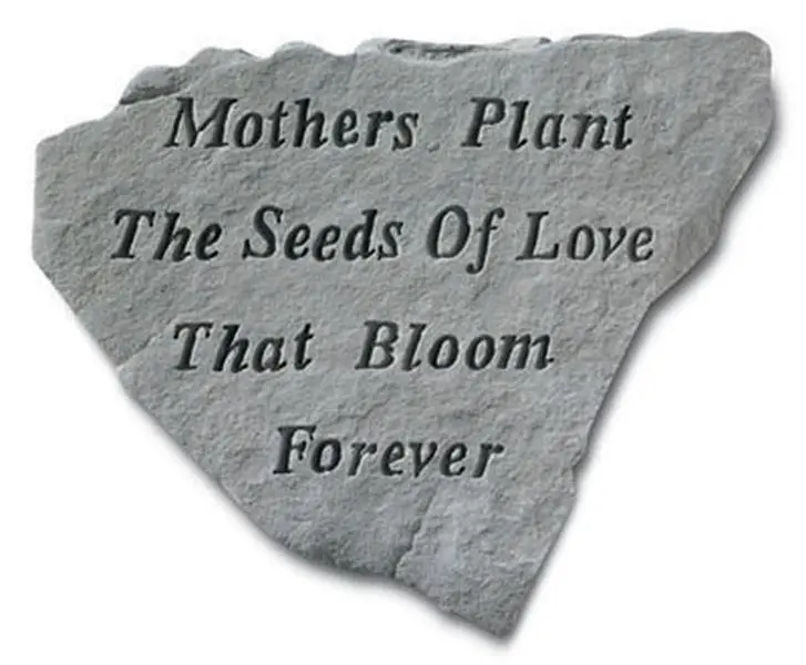 Kay Berry Inc. 67420 Decorative Stone Memorial Plaque - "Mothers Plant The Seeds Of Love That Bloom Forever" - 14.5x12.75" Home Decor Sign