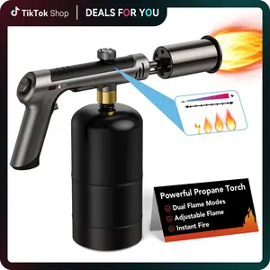 Sondiko Professional Propane Torch Head with One-Touch Max Flame, Adjustable High-Heat Torch for Cooking, Sous Vide, BBQ & Campfires • Powerful • Safe • Reliable (Propane Tank Not Included)