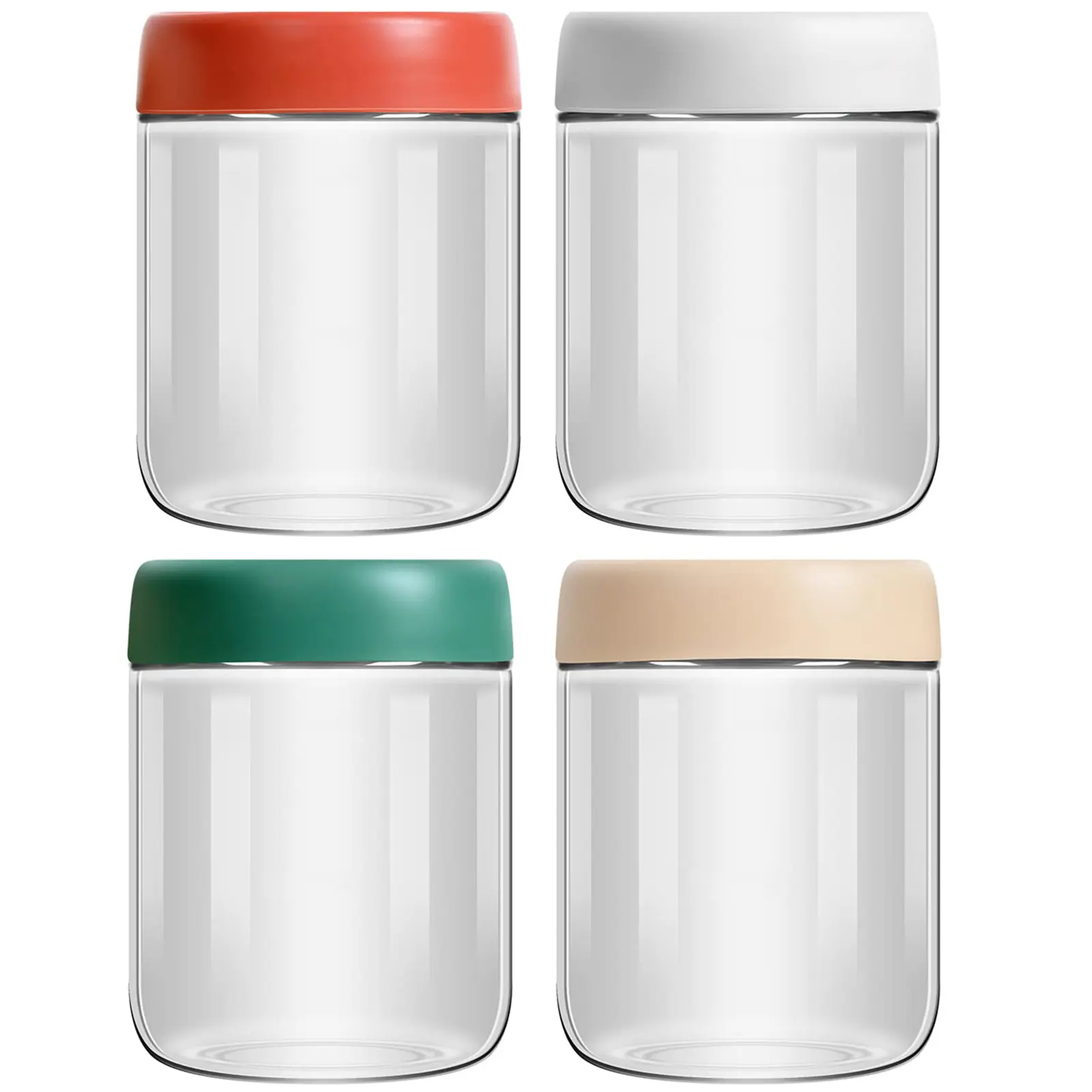 4-Pack Overnight Oats Containers with Lids 16oz Glass Mason Jars Meal Prep Salad Food Cereal Snacks Pudding Yogurt Storage Airtight Kitchen