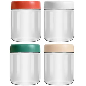 4-Pack Overnight Oats Containers with Lids 16oz Glass Mason Jars Meal Prep Salad Food Cereal Snacks Pudding Yogurt Storage Airtight Kitchen