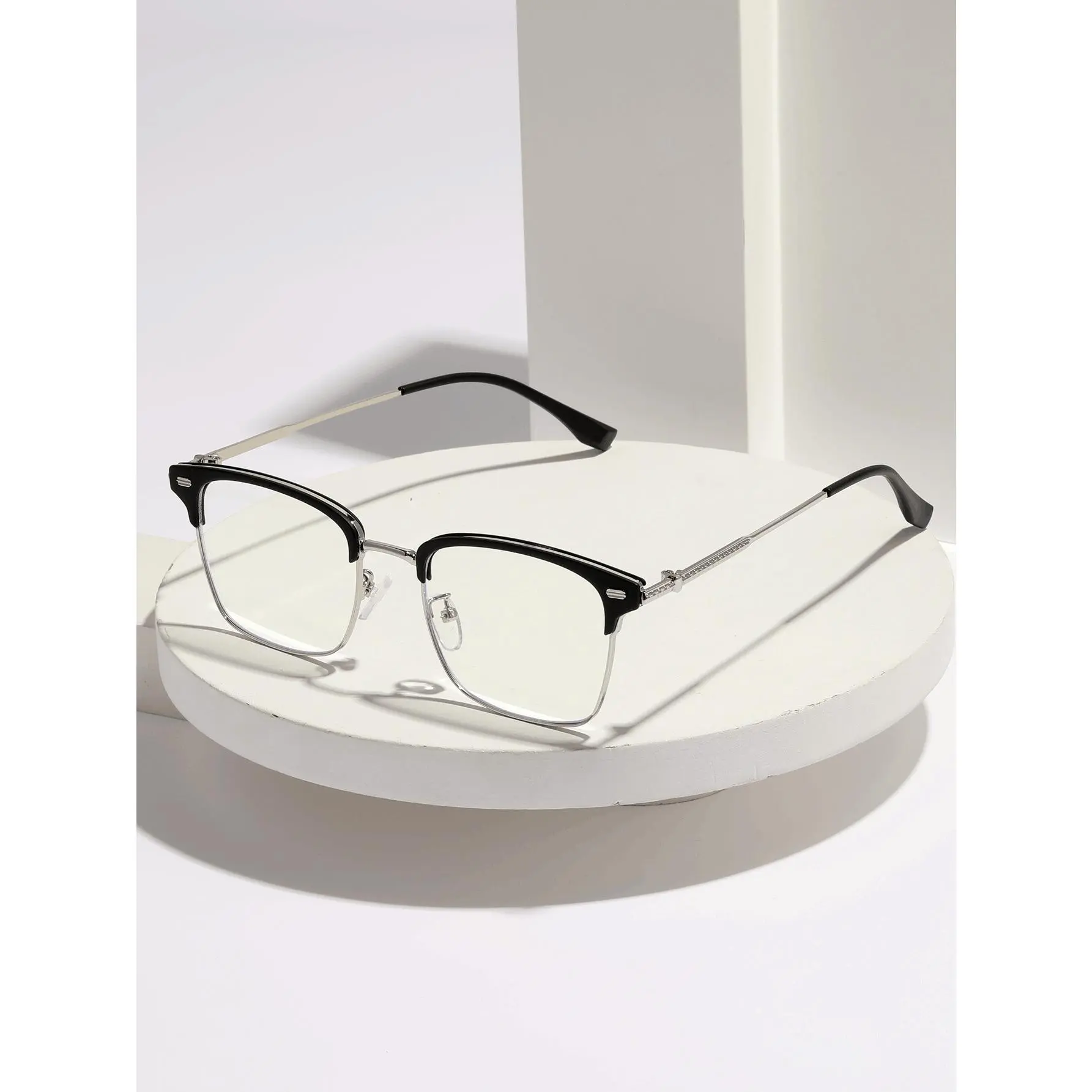 Classic Black Silver Frame Blue Light Glasses blackburn  shades vsp  vision  care lightblue eau intense