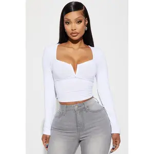 Anaya Ribbed Top - White