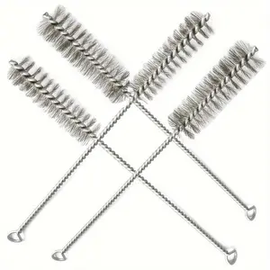 Line pipe brush, pipe cleaning brush, thread rotating tool, cleaning and rust removal tool
