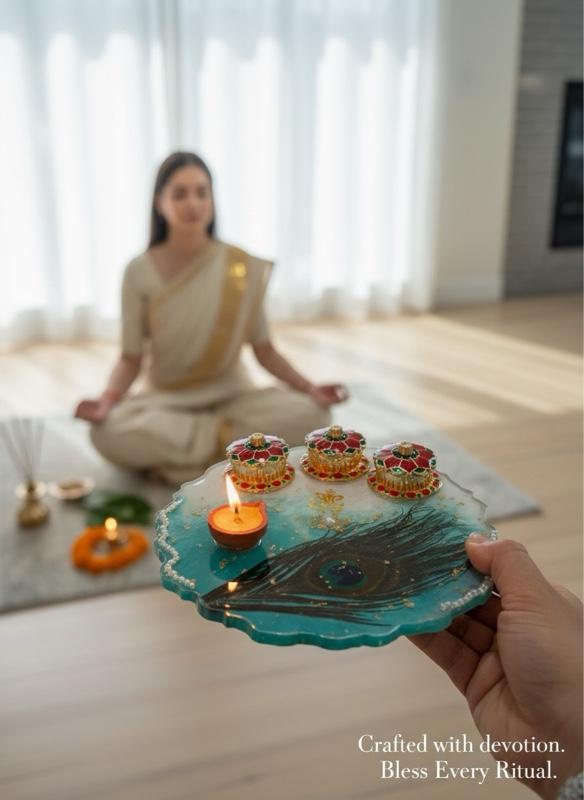 Resin Pooja Platter | Resin Tilak Thali