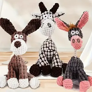 1pc Plush Donkey-Shaped Pet Dog Toy, Interactive Tough Chewer, Bite-Resistant and Teeth-Cleaning, Plush Toy with BB Sound