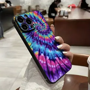 Tie-Dye Pattern Phone Case, Featuring Vivid Spiral and Color Explosion Design, Suitable for iPhone 16, 15, 14, 13, 12, 11 Pro Models, TPU Material, Shockproof Protection. It's a Very Good Gift, Suitable for Family, Friends, Kids, Birthdays, New Years, Hol