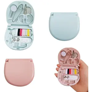 X-SMA07 2 Pack Mini Travel Sewing Kit - Portable Heart-Shaped Box