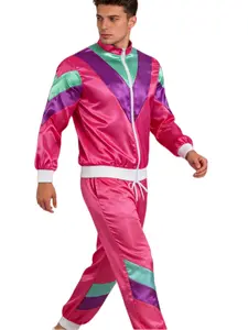 80s Hip Hop Couple Costume Set Retro Disco Stage Performance Sportswear Vintage Tracksuit for Themed Parties
