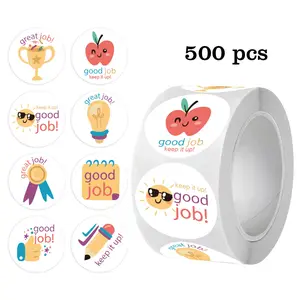 500pcs Reward Adhesive Stickers Roll, Encouragement Labels for Teachers Parents Schools, Classroom Reward Stickers, Kids Party Birthday Incentive Stickers, Decorative Stationery Stickers, Sticky Labels, Self Adhesive Stickers