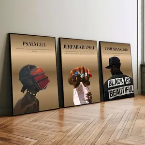 Set of 3 Black Man Wall Art, HypeBeast Culture Poster, Black Couple Print, Black Art, Culture Art Print, Afro American Art