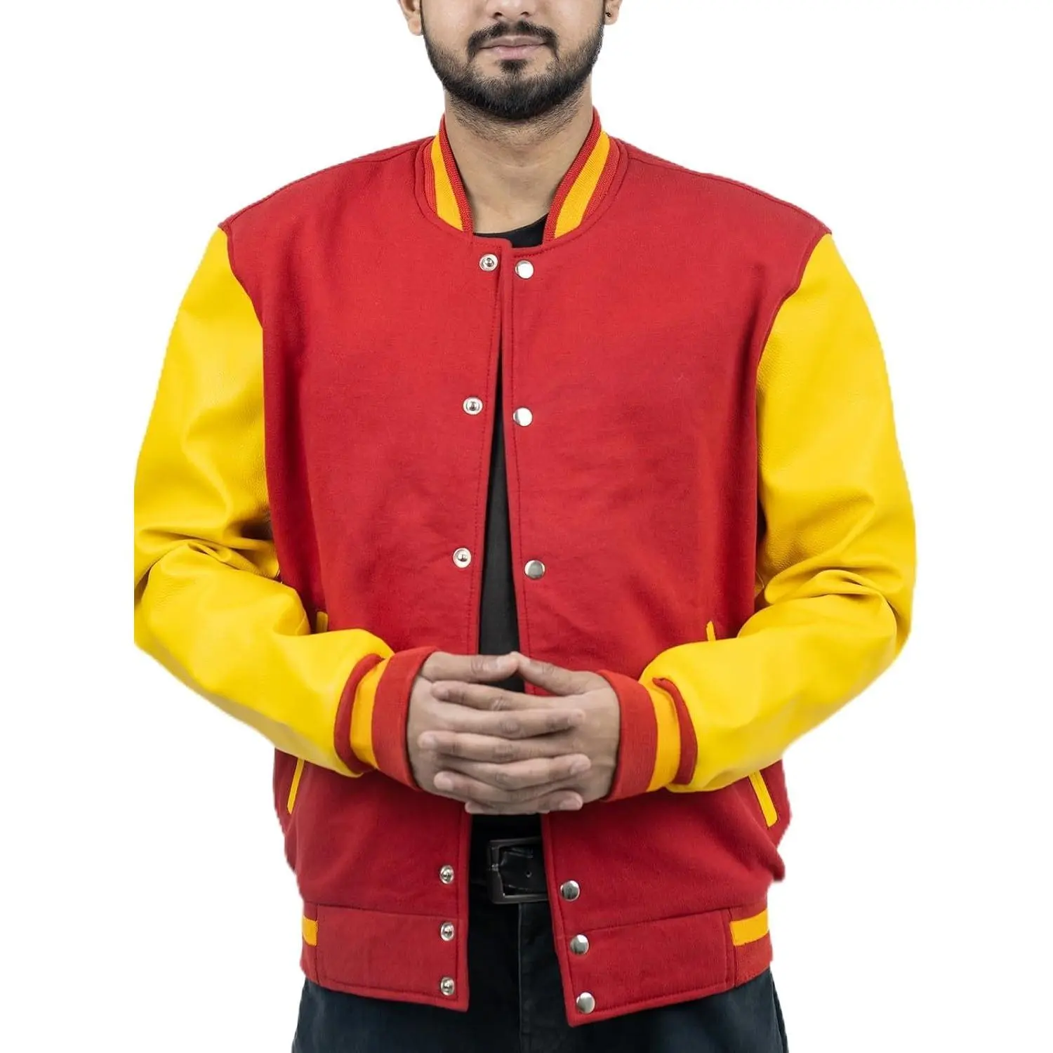 Men's Fashion Varsity Jacket Causal Slim Fit Wool Letterman Baseball Bomber Jackets
