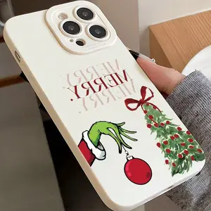 Unique Christmas Tree Design Tpu Shockproof Phone Case for iPhone 15 Series, Stylish Minimalist Mobile Cover, Perfect Gift for Family & Friends