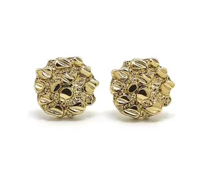 Unisex Round Africa Nugget Earring Cookie Surgical Steel Post Stud Earring Adorable Eye-catching Design with Secure Backing Hypoallergenic Materials