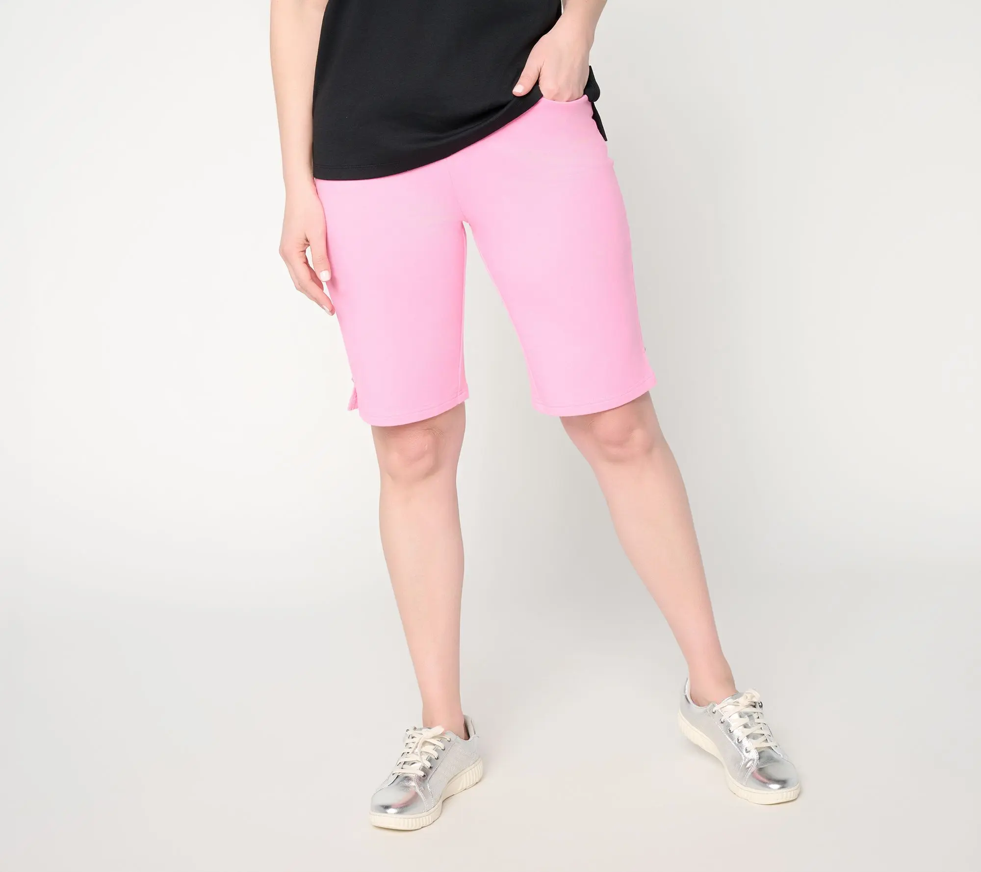 Quacker Factory 5 Pocket French Terry 11" Shorts