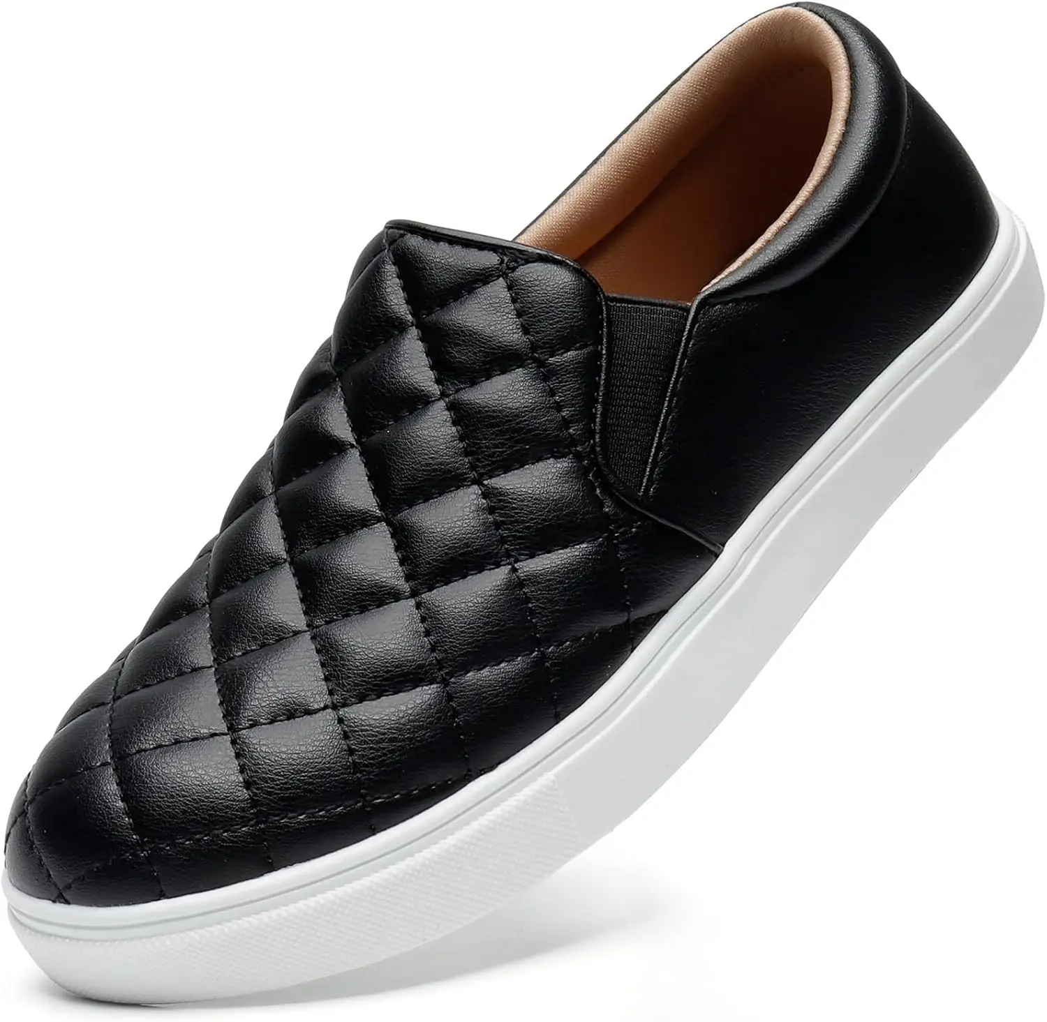 Loafers for Women Memory Foam Slip On Sneakers EleeS Quilted 1.0 Comfort Fall Shoes
