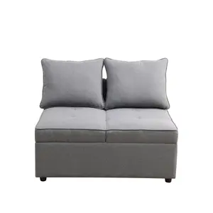 Deep Grey Sackcloth Adjustable Wedge Headboard – Ergonomic Support for Living Room, Sofa