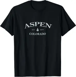 100% cotton Unisex Aspen Colorado | Aspen CO Graphic Print T-Shirt