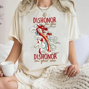 Comfort Colors Mulan Dragon Shirt, Mushu Dragon Dishonor On Your Cow T-shirt, Birthday Gift Shirts, Matching Family Trip XTG