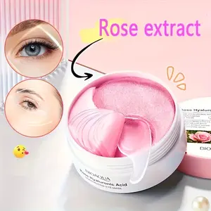 DIOE Rose Hyaluronic Acid Eye Treatment Mask for All Light Beige Types - Hypoallergenic Firming & Moisturizing Eye Care with Glycerin, Rose Extract - Smooth & Glossy Finish, Reduces Fine Lines & Wrinkles