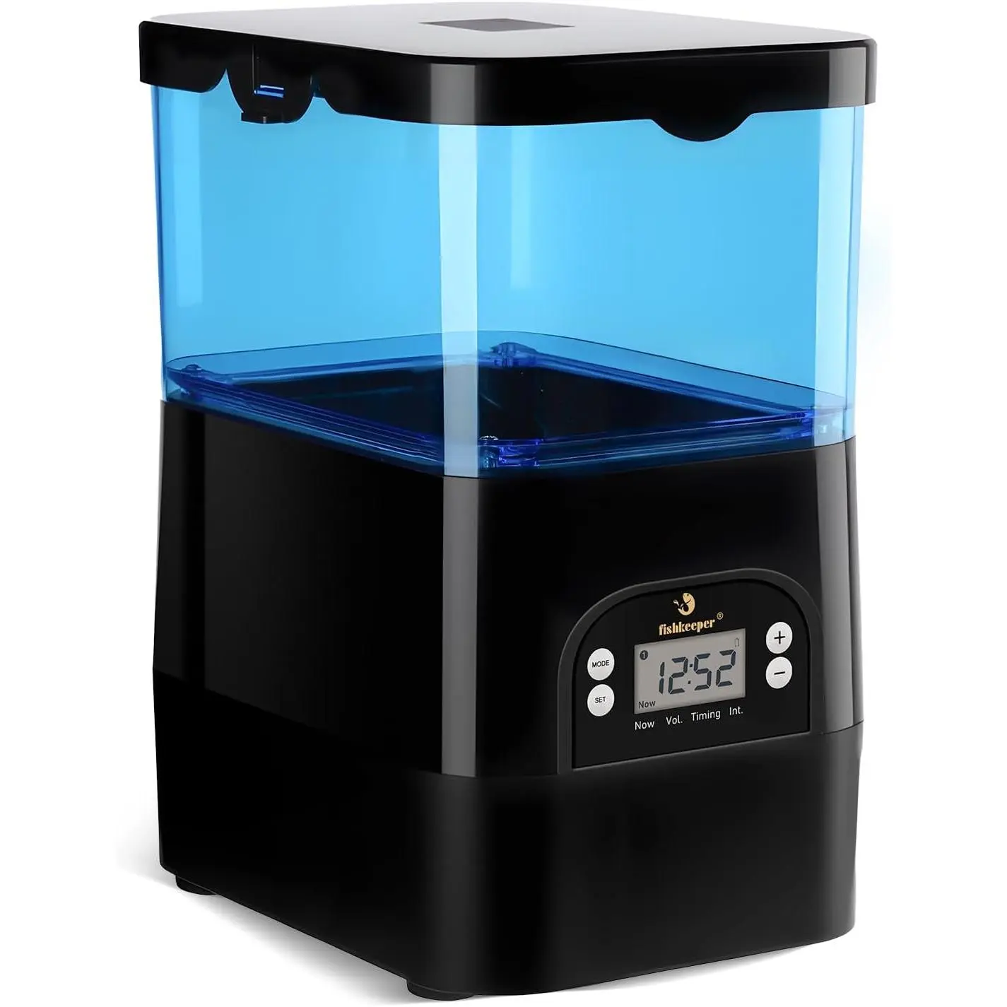 fishkeeper Automatic Fish Feeder for Pond - Weather-Resistant and Tip-Proof Design Precision Feeding for Vacation Dispenser with Timer, Outdoor Koi Fish Feeder, 2.8L LCD Display (Blue)