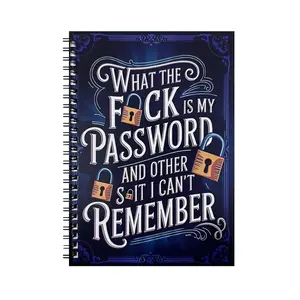 What the fuck is My Password and other Shit I can't Remember, Spiral Bound Password Keeper Notebook, Password Logbook for Website, E-mail, Username, Password, Date of Last Password mochi things planner money savings book Manila Accordion File Organizer