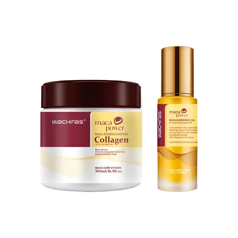Collagen Hair Care Set, All Hair Types 500ML + Moroccan Argan Oil 50ML, Repair Damaged Dry Hair, Smooth and Nourish