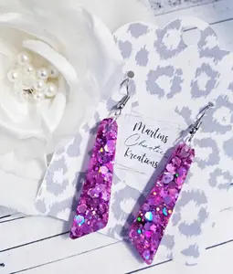 Whimsy Pink/Light Purple Glitter with Large & Small Hexagonal Flakes 2 oz Reflective Sparkle for White & Dark Backgrounds