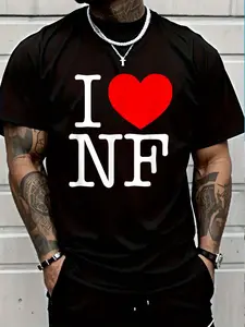100% Cotton I Love (Heart) NF T-Shirt Women's Men's Graphic Tee Crew Neck summer vacation Tops
