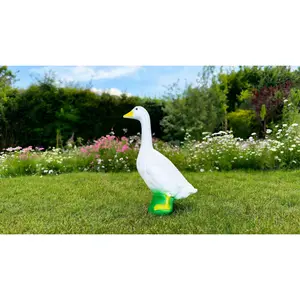 Elegant Outdoor Garden Goose Statue Goose Outdoor Lawn and Garden Statue, 23" Tall Animal Figurine for Patio, Balcony, or Front Porch Decor, White