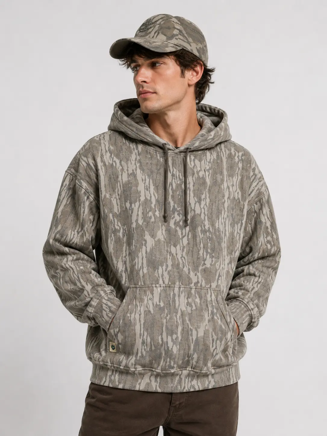 Original Mossy Oak Bottomland Camo Printed Hoodie, Unisex 3D Hoodie , Hoodie Unisex ,Waterfowl Duck Graphic Pullover Hooded Sweatshirt, Woodland Camouflage Outdoor Hunting Hoodie
