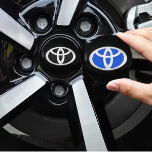 pc 56mm+60mm Car Logo Wheel Center Hub Cap Rim Cover Sticker Decal For Cars For Toyota Camry Yaris GR86 Rav4 Prado Supra Prius Badge Accessory Car Decals