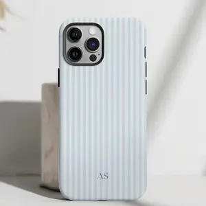 Beautiful blue striped phone case for iPhone 16|15|14|13|12|11|PRO|PLUS MAX durable and summer coastal protection