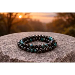 Natural Cuprite Chrysocolla Crystal Stone Energy Bracelets