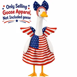 4th of July Patriotic Porch Goose Outfits for 23 Inch Lawn Statue, Independence Memorial Day Goose Costume for Garden Patio US 250th Anniversary Decoration Front Porch Decor Home Ornaments Holiday Decor Festive Decoration Party Decoration