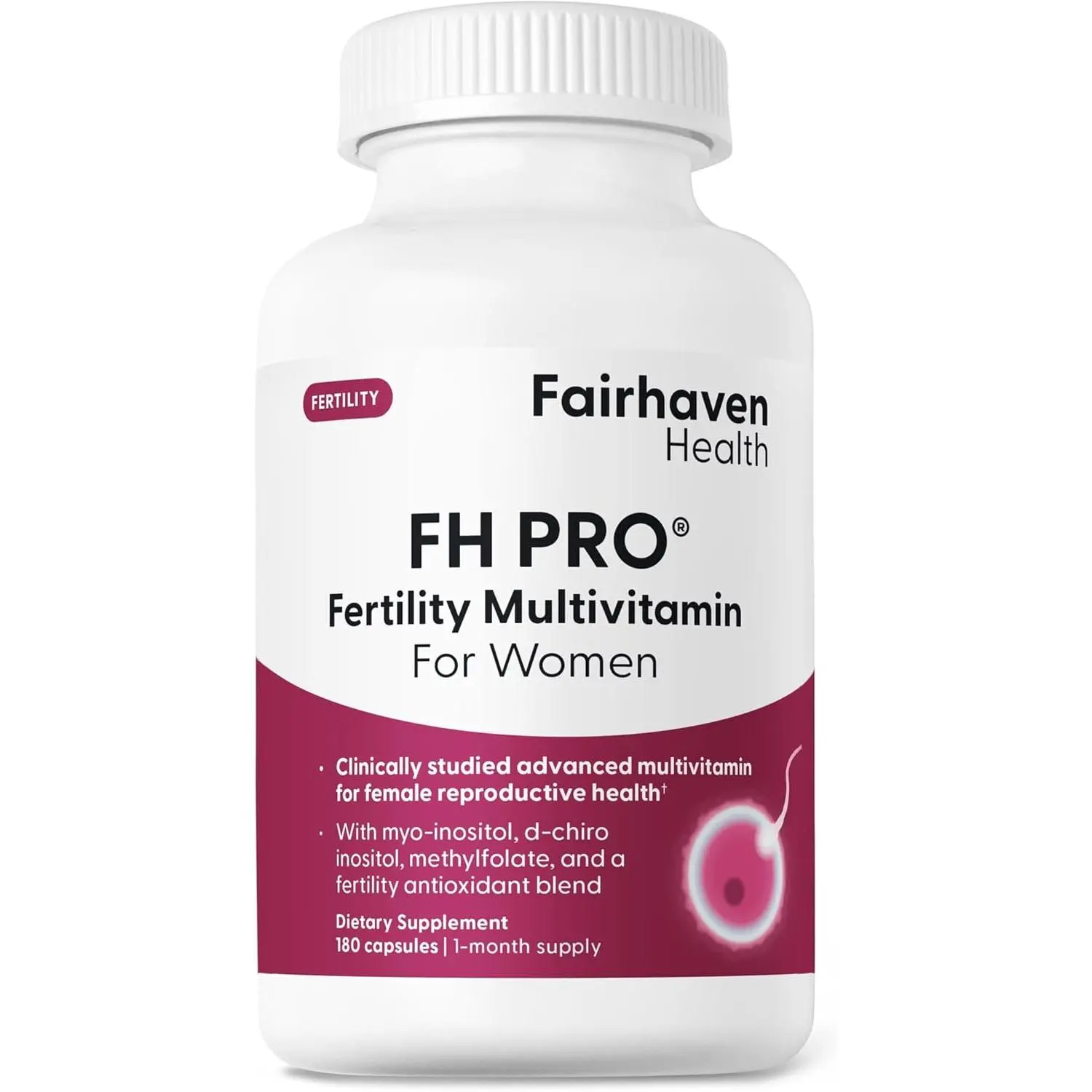 Fairhaven Health FH PRO Fertility Multivitamin for Women, 180 Capsules | Clinically Studied Supplements for Women, Aids Ovulation, Hormonal Balance, & Regular Cycles,* One-Month Supply