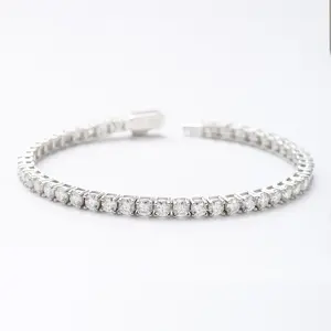 Moissanite Tennis Bracelet 4.7-6 Carats Lab-Grown Diamond Bracelets 925 Sterling Silver Diamond Tennis Bracelet 3mm D Color VVS1 Round Cut Moissanite Bracelet for Women Men