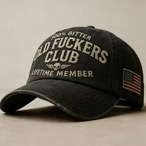 100% Bitter Old F * ckers Club Lifetime Membership Hat, Retro Vintage Baseball Cap, Interesting and Unique Style, More Highlighting Men's Momentum, Perfect Gift for Temperant Men
