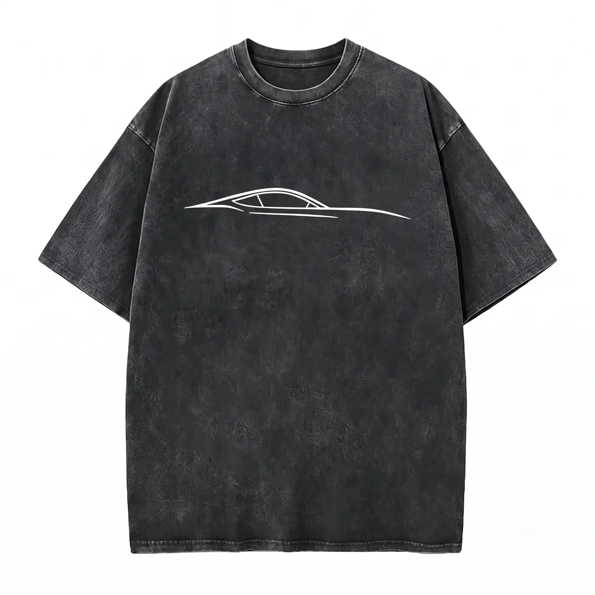 Minimalist Mountain Line Art Tee Nature Landscape Print Casual T-Shirt Shirt Classic